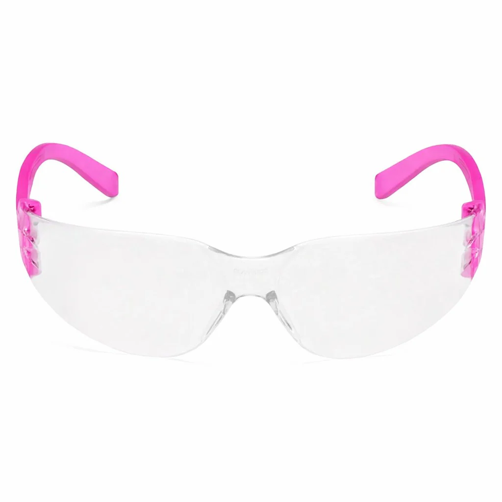 Rugged Blue Diablo Safety Glasses, Clear Lens, Pink Frame, 12 Pack - Image 2