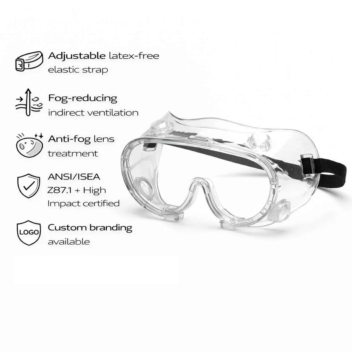 Rugged Blue Anti-Fog Safety Goggles - Image 5
