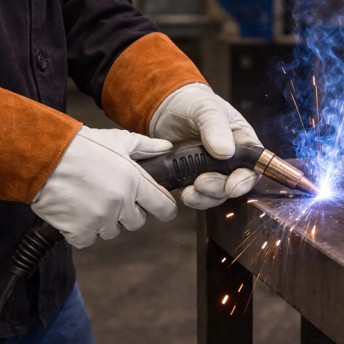 Rugged Blue GL300 MIG Welding Gloves - Image 2