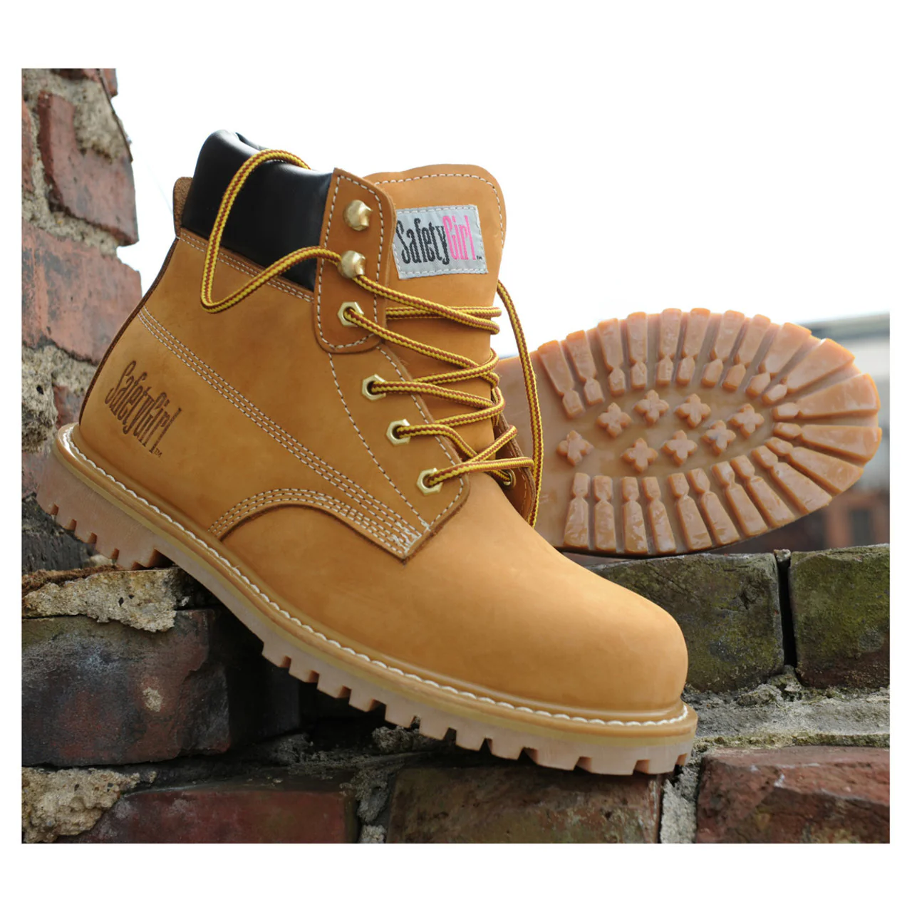 Safety Girl Women's Steel Toe Work Boots - Tan - Image 2