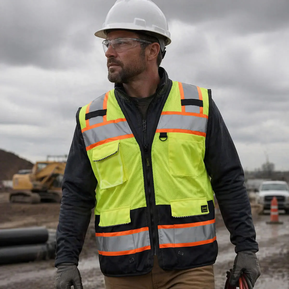 Hi-Vis Safety Vest, Lite Two-Tone Surveyor, Type R Class 2, SP-RLTS2B - Image 3