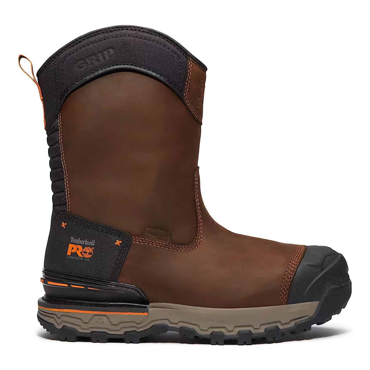 Timberland PRO Boondock Ultralight Pull-On Comp-Toe Waterproof Boots, TB0A6473EM4, Brown