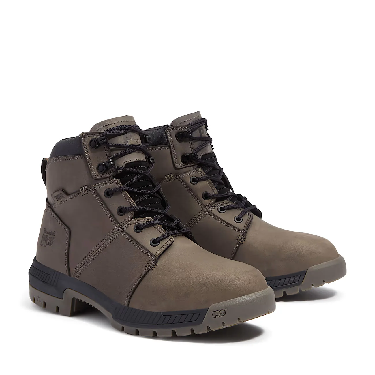 Timberland PRO Men's 6" Montauk Soft Toe Waterproof Leather Boots, TB0A647QEJO, Gray - Image 2