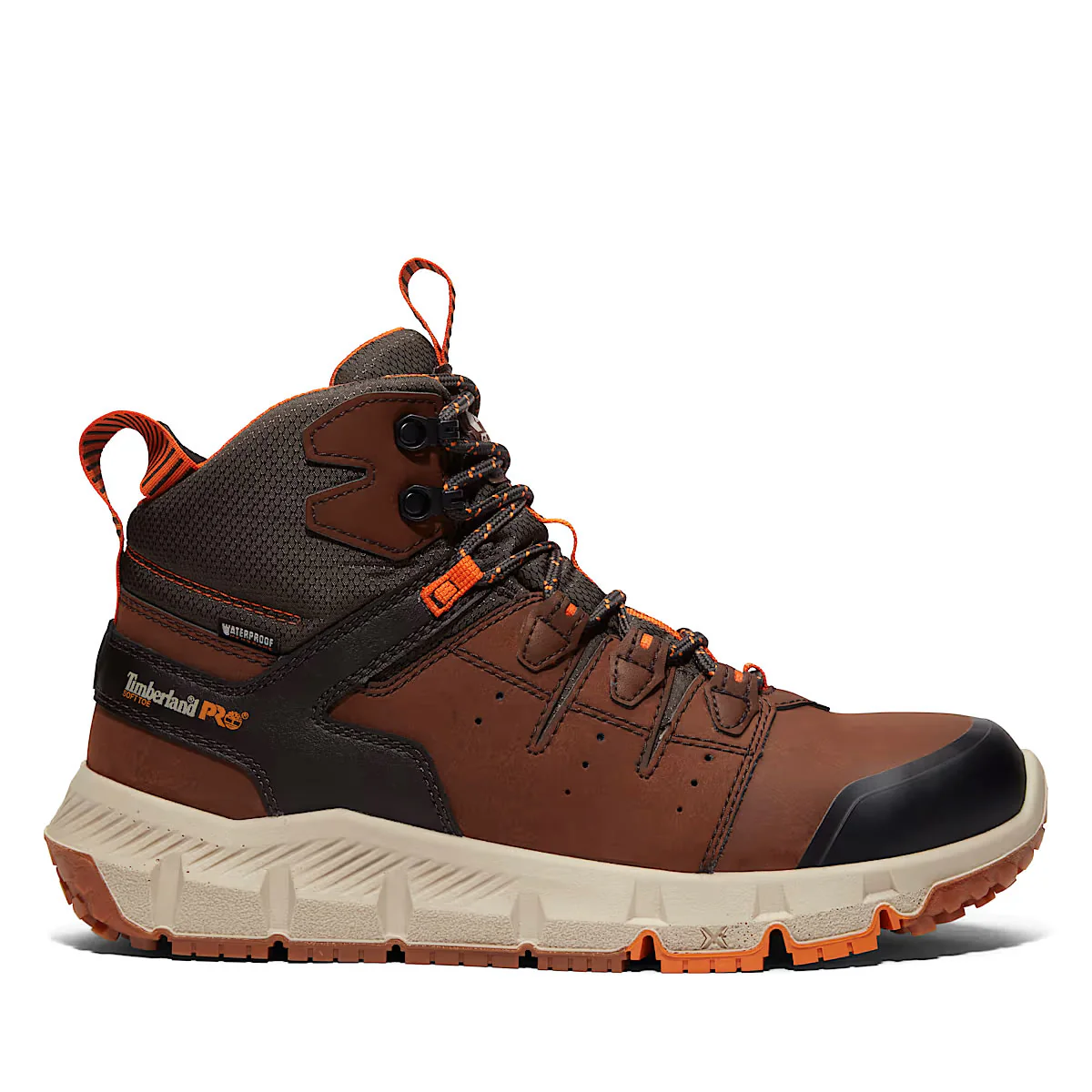 Timberland PRO Men's 6" Tempe Soft-Toe Waterproof Leather Boots, Brown, Medium